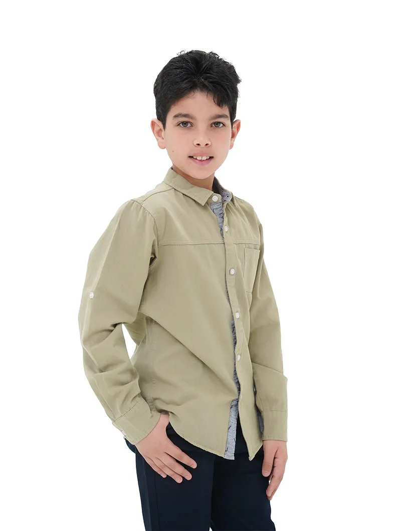 Chemise unie manches longues